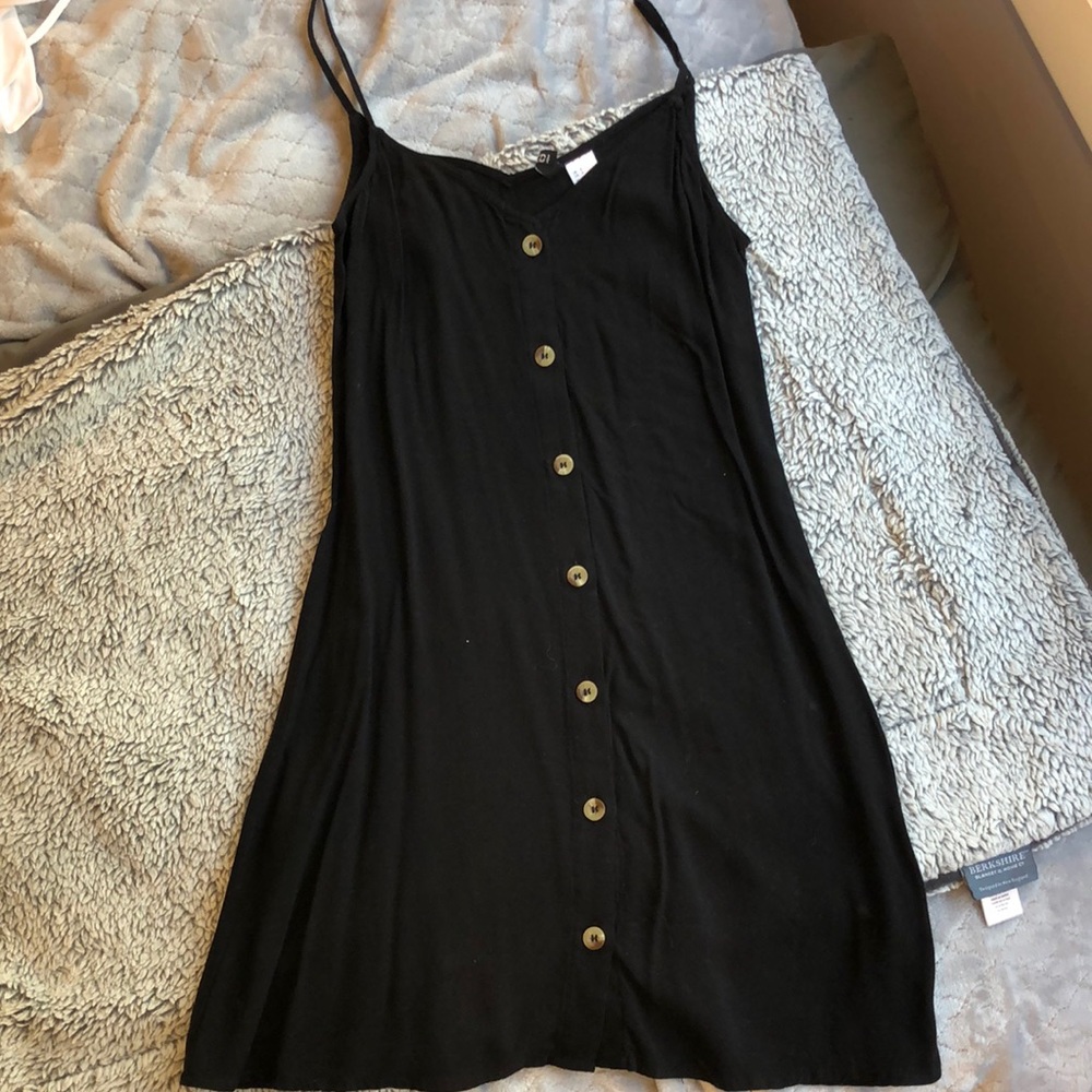 Black button up dress